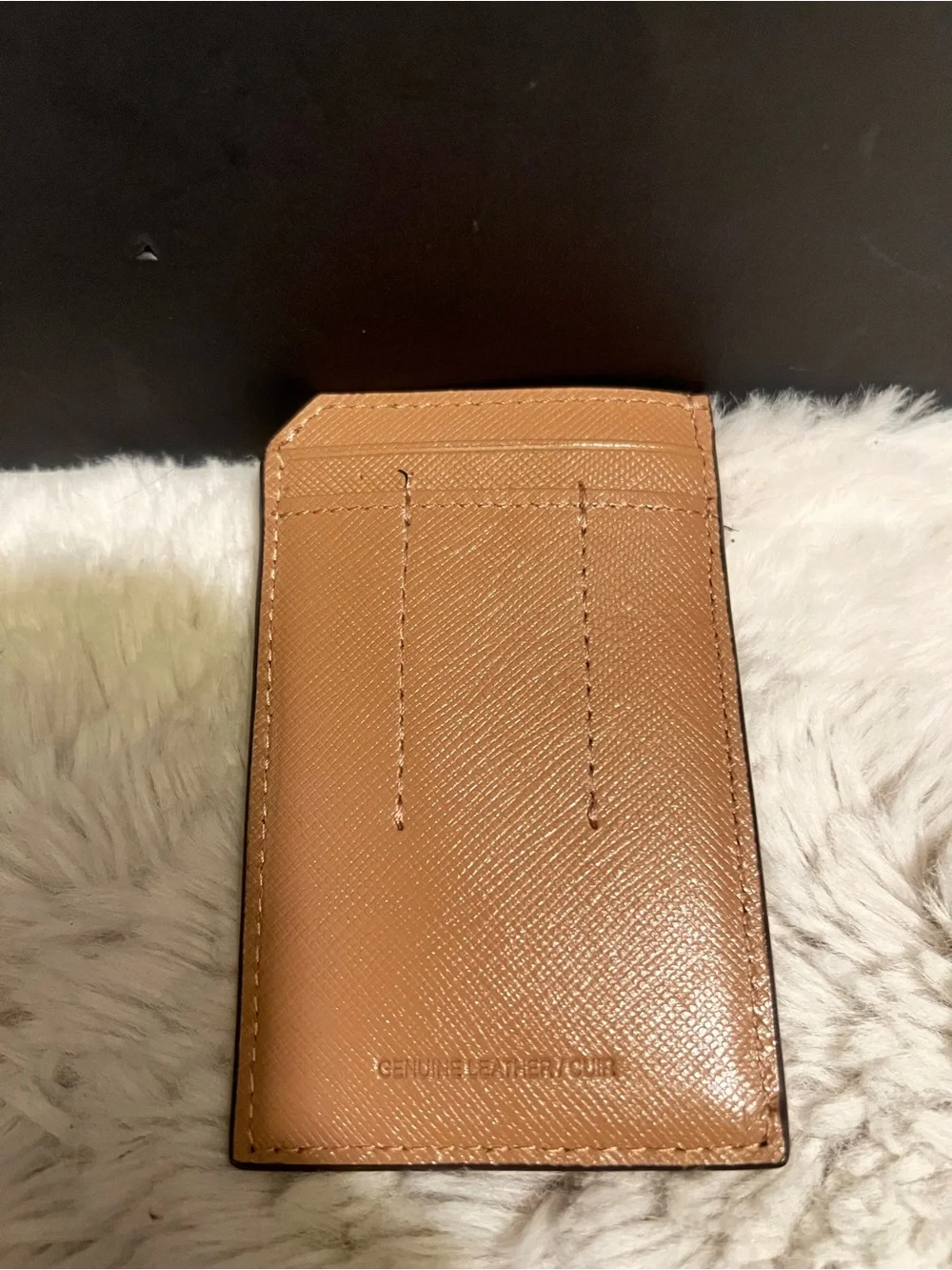 Calvin Klein Men's Brown Saffiano Leather Card Sleeve